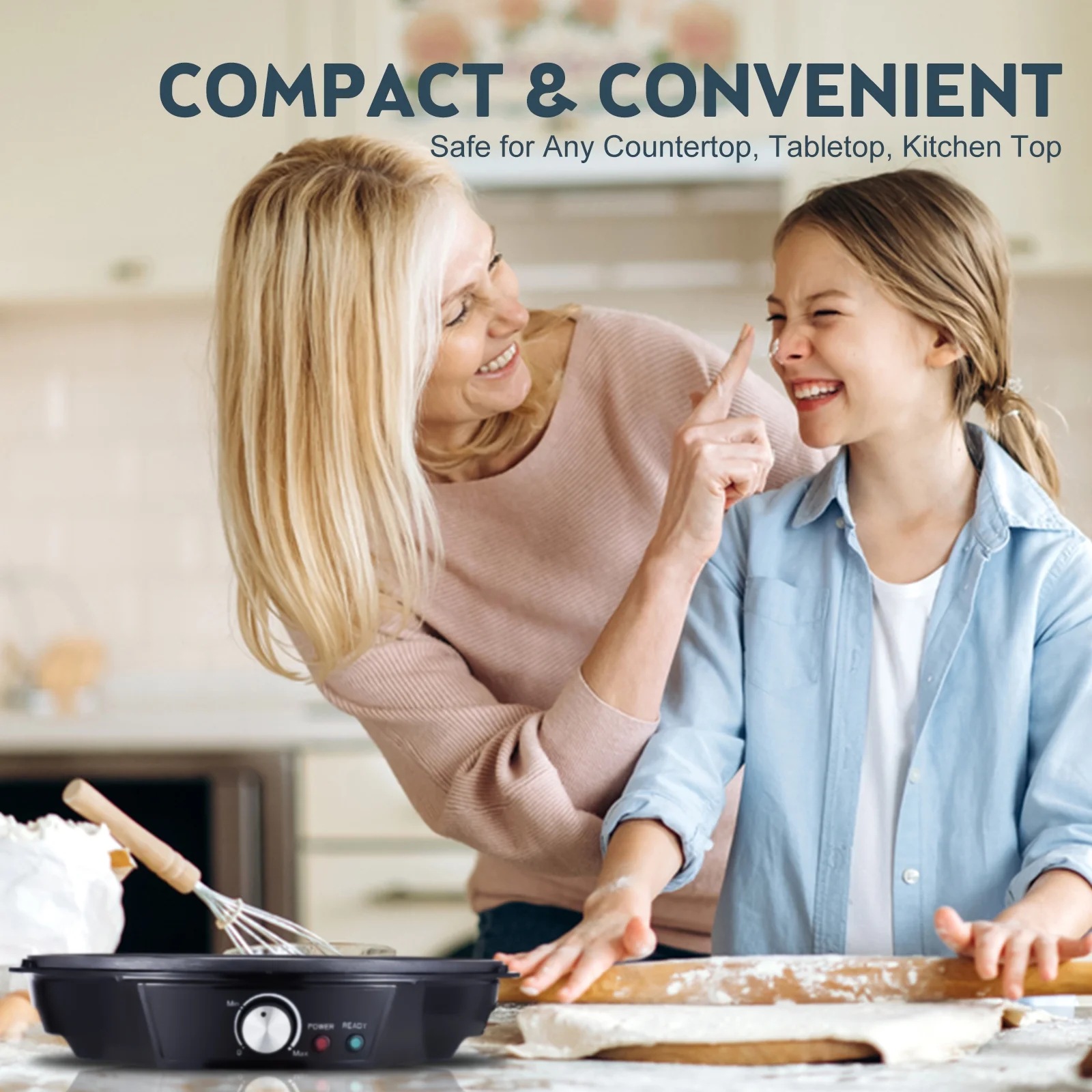 Dazzduo Electric cake bell,Roti Blintzes Includes maker pancake maker Pancake Roti Blintzes Includes Wooden Batter Celsius Temperature Non-stick 1200W 50-210 Celsius maker maker 11 Maker 1200W 50-210