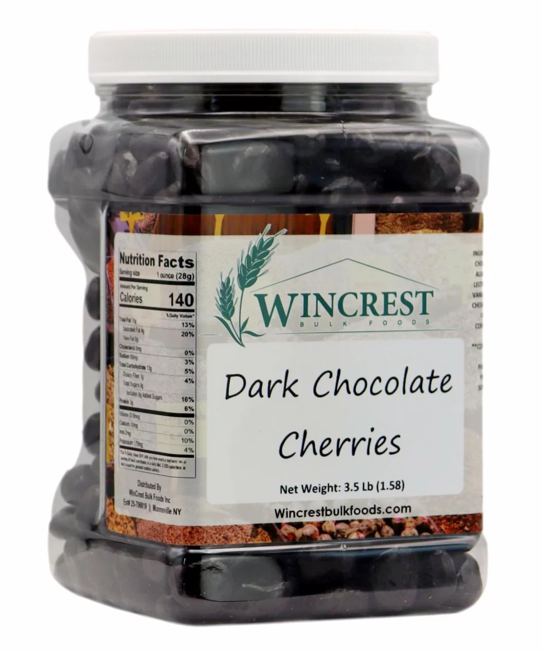 WinCrest Dark Chocolate Covered Cherries - 3.5 Lb Tub