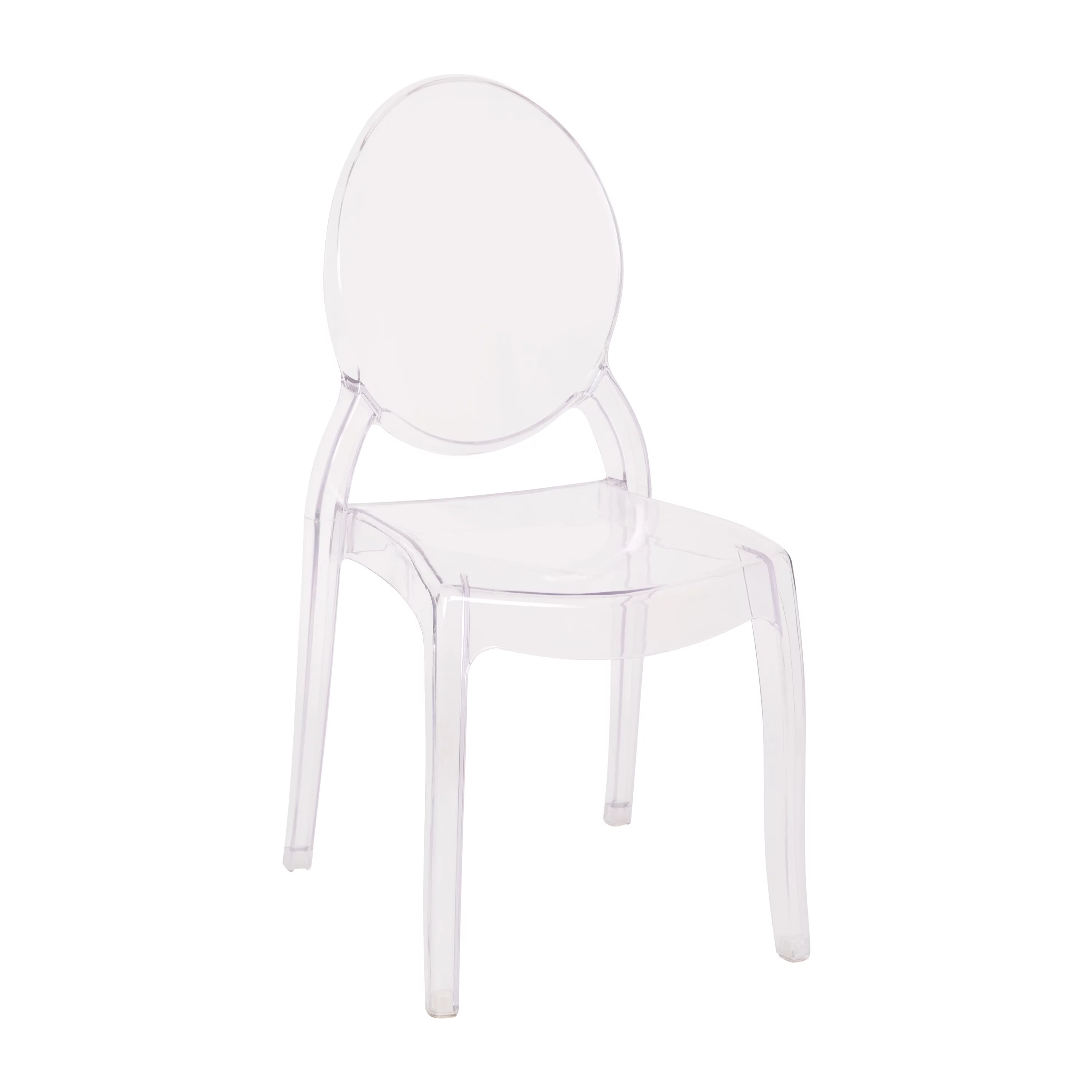 Flash Furniture Revna Series Ghost Chair, Set of 4, Clear Plastic