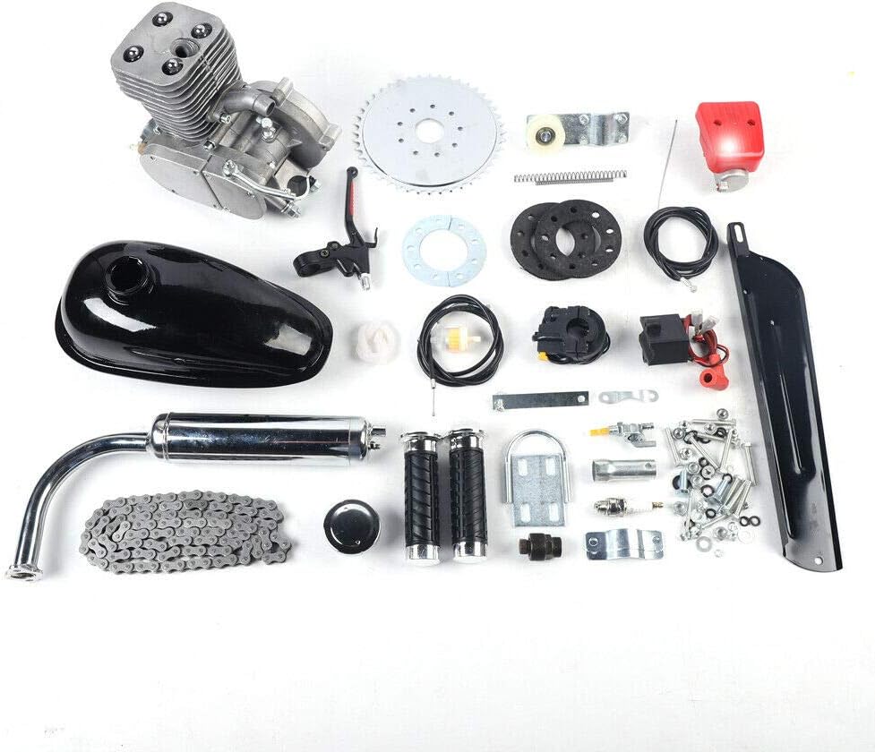 100cc Motorized 2-Stroke Upgrade Bike Conversion Kit, Direct Bicycle Motor Kit DIY Petrol Gas Engine Bicycle Motor Kit Set Petrol Gas Motor Bicycle Engine Complete Kit