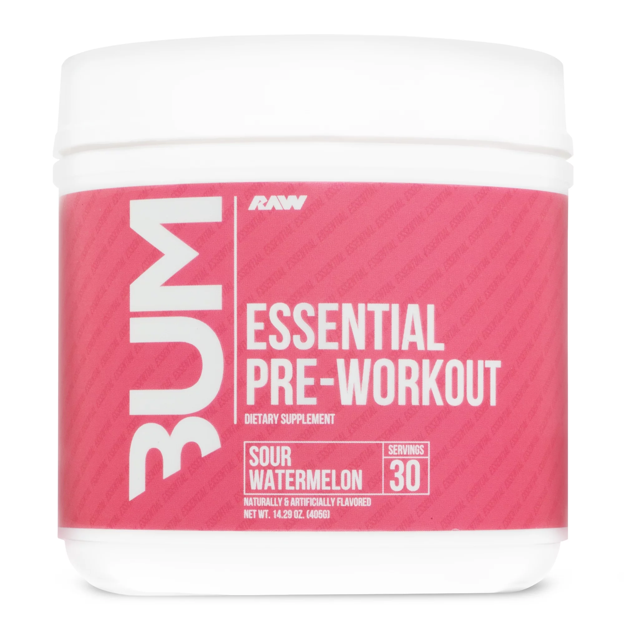 RAW Nutrition Essential Pre Workout Powder, Sour Watermelon, 30 Servings