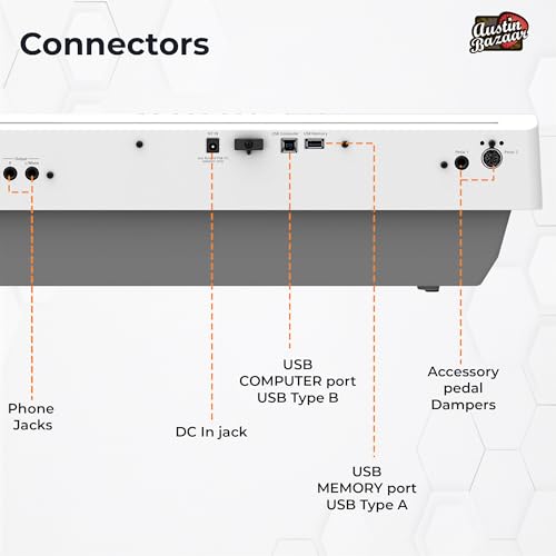 Roland FP-30X 88-Key Digital Piano - Black Bundle with Adjustable Stand, Bench, Sustain Pedal, Online Piano Lessons, Instructional DVD, and Austin Bazaar Polishing Cloth
