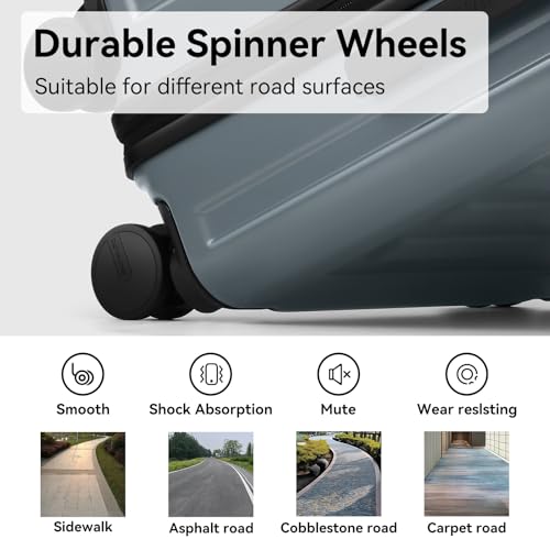 ROAMING Grace Expandable Carry On Luggage Airline Approved, 20 Inch Hardside Carry On Suitcase with Wheels, Travel Harshell Spinner Small Luggage with Tsa Lock, Jade cyan, 20-Inch Carry-On