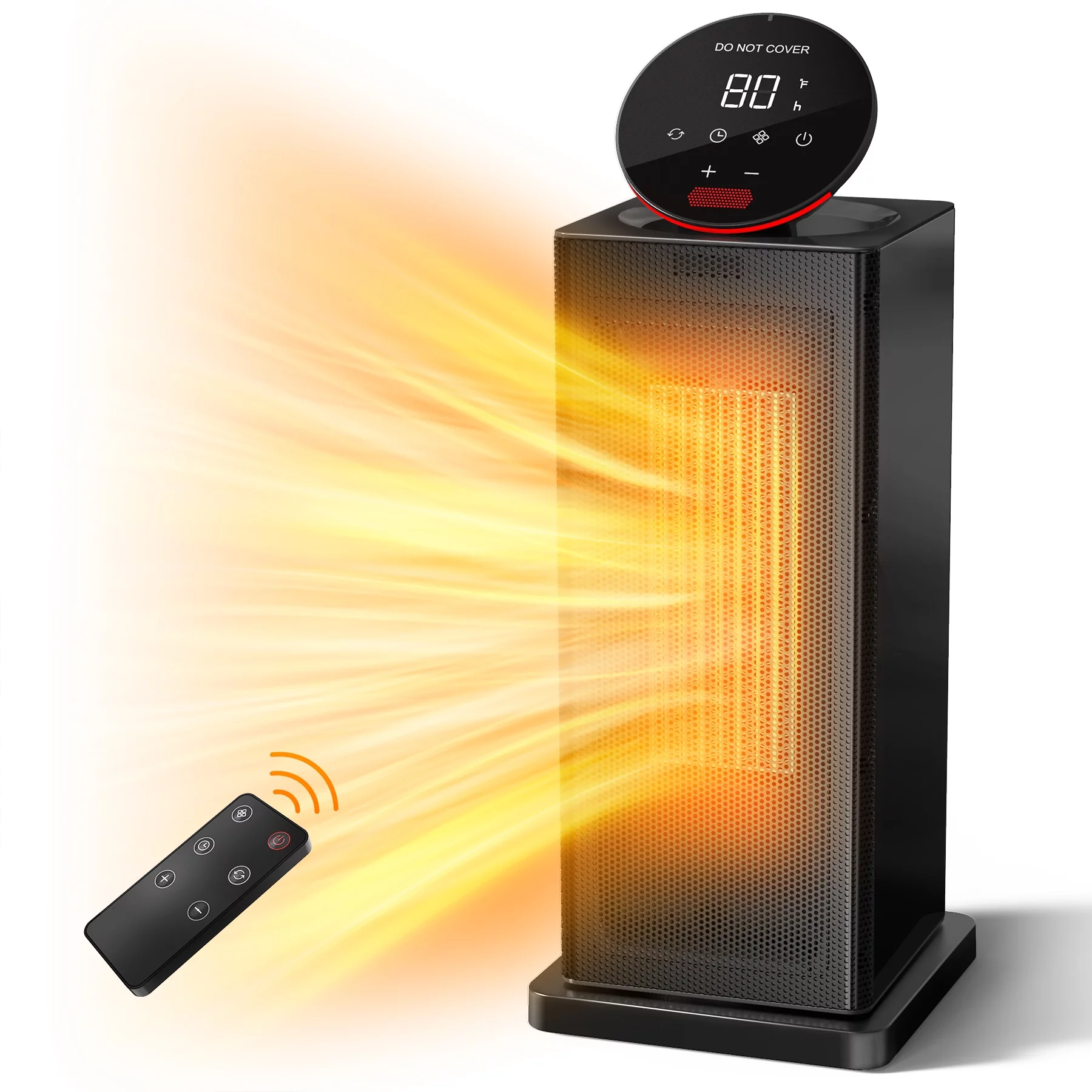 ALROCKET Space Heater Indoor,90°Oscillating Electric Tower Heaters with Remote,ECO Modes, Timer, 320 sq.ft
