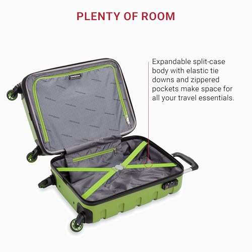 SwissGear 7366 Hardside Expandable Luggage with Spinner Wheels, White, Carry-On 19-Inch