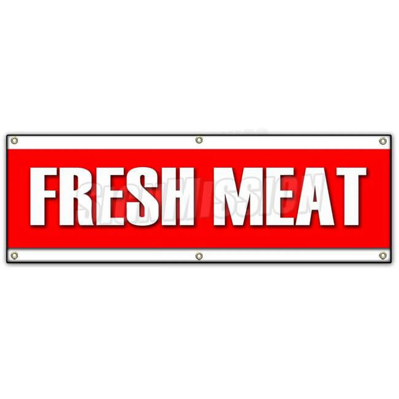 SignMission B-72 Fresh Meat 72 in. Fresh Meat Banner Sign - Butcher Steak Beef Chicken Pork Ground