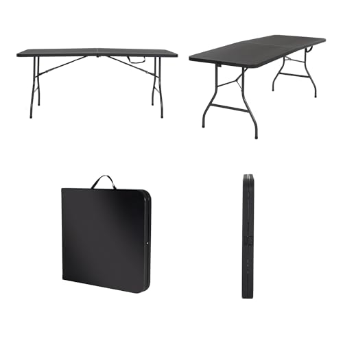 COSCO Molded Folding Banquet Table w/Handle, 6ft, Black