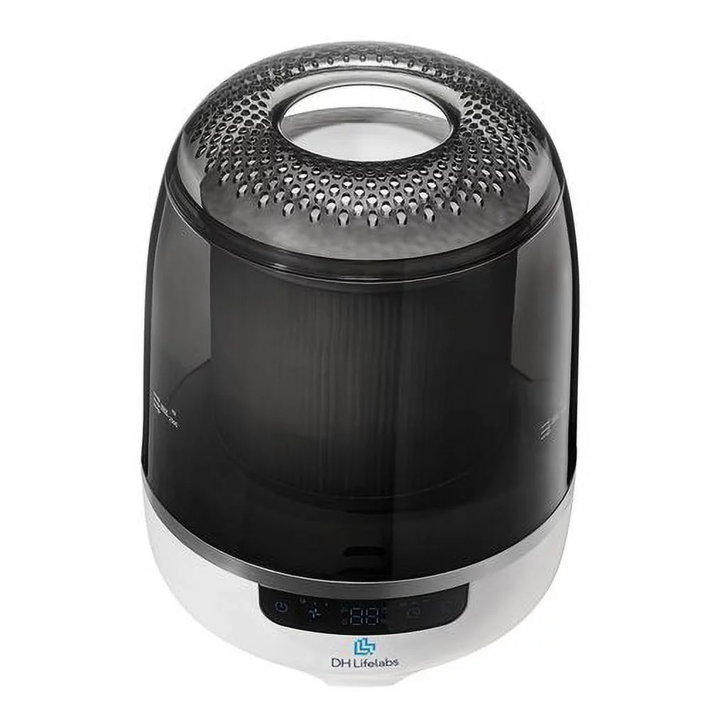 DH Lifelabs Aaira Hydrating Dry Air Purifiers | Eliminates 99.9% of Bacteria Viruses Mold | Cleans & Moisturizes Air | Odor Eliminator Smoke Pets | 538 Sq Ft for Large Room Bedroom Home | Grey