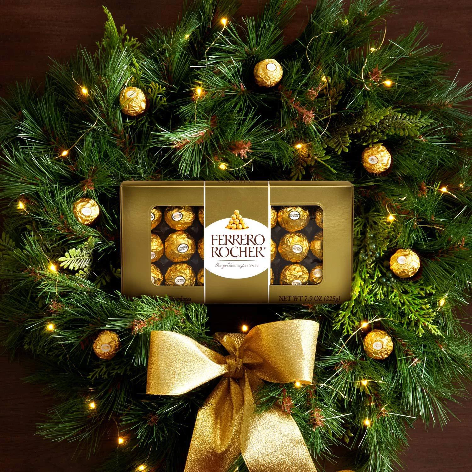 Ferrero Rocher Fine Hazelnut Milk Chocolate, 18 Count, Chocolate Christmas Candy Gift Box, 7.9 oz, Perfect Stocking Stuffers 7.9 Ounce (Pack of 18)