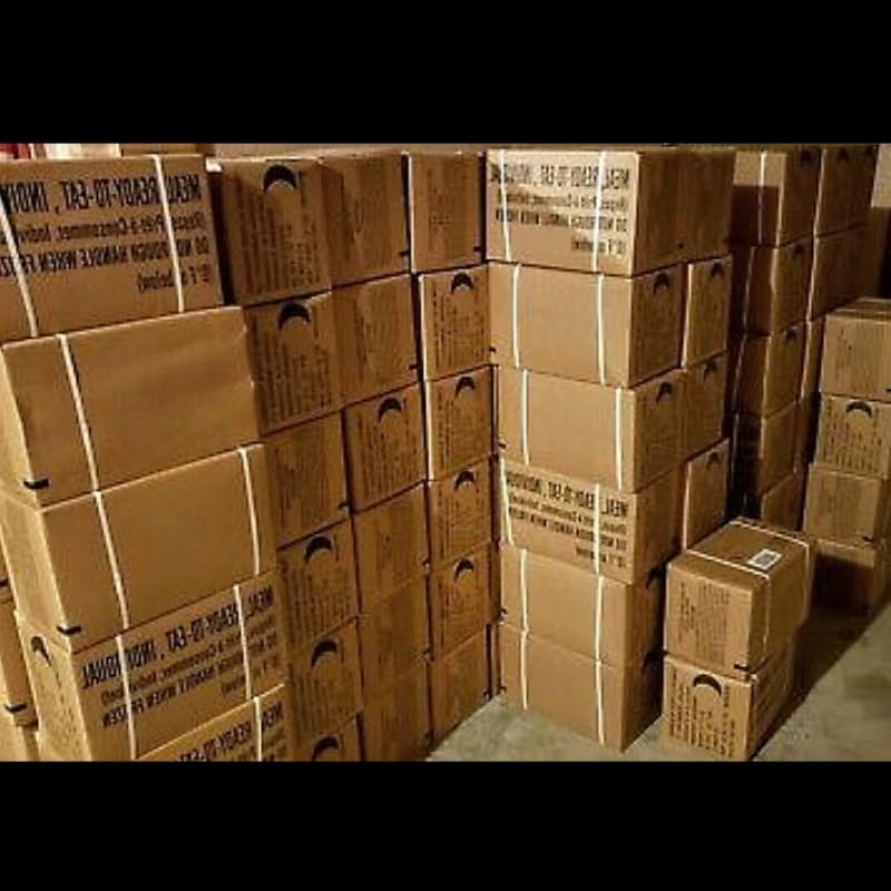 MRE Meals Ready to Eat A and B bundle cases 2025, 2026 inspection. Genuine Military US surplus emergency food bulk supply full box with heater