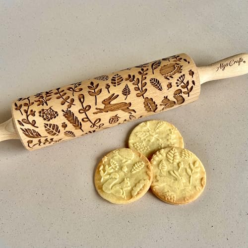 MEADOW Embossing Rolling Pin. Laser Engraved Rolling Pin for Pottery and Cookies by Algis Crafts