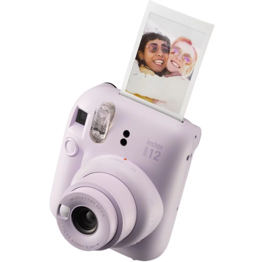 FUJIFILM INSTAX MINI 12 Instant Film Camera | Lilac Purple Bundled with INSTAX Mini Instant Film | 20 Exposures +Camera Case + Batteries |4 Pack + Lens Cleaning Kit + Microfiber Cleaning Cloth (6 Item