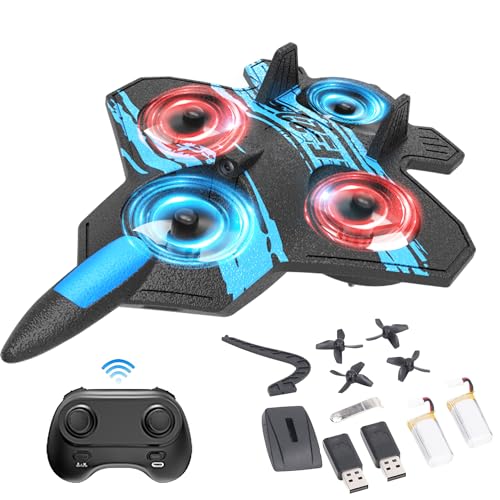 RC AirPlane Drone, Remote Control Airplane Quadcopter with Auto Hovering,3D Flips,3 Speed Modes,long Flight Distance Flying Time [ Blue ]