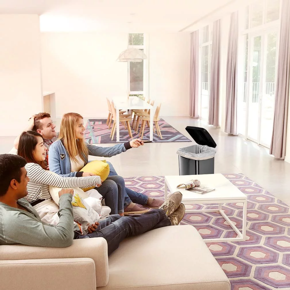 Trash Bags, Meidong Garbage Bag 13 Gallon Large Kitchen Drawstring Strong Bag, 5 Rolls/115 Pcs, White