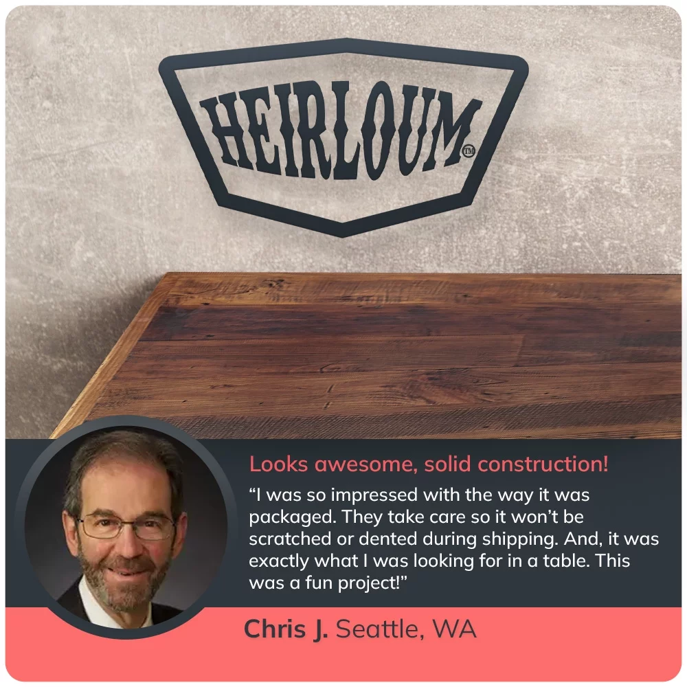 HEIRLOUM Reclaimed Wood Table Top - Rustic Recycled Solid Wooden Piece Perfect for Signs, Counters, Kitchens, Dining and Coffee Table Tops (Straight Plank Table Top, 24