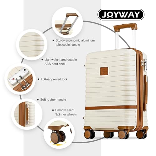 Joyway Expandable Carry on Luggage Sets Airline Approved, Lightweight Hard Shell 20 Inch Carry-on Suitcase with Spinner Wheels