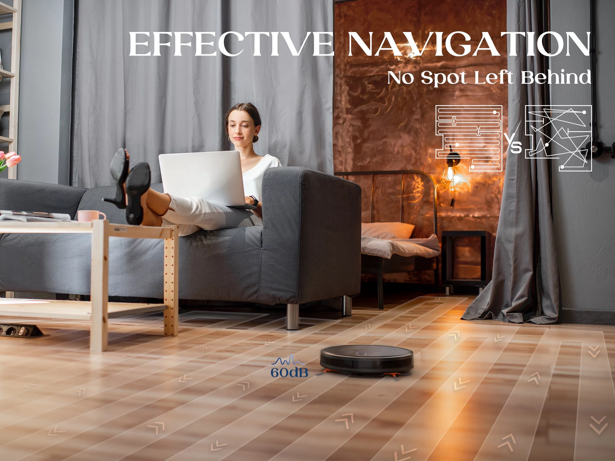 Kyvol E25 Robot Vacuum Cleaner with Mapping Technology, 2600Pa Robotic Vacuum, 150 mins Runtime, Ultra-Slim, 2.4Ghz Wi-Fi Connected, Works with Alexa, Ideal for Pet Hair, Carpets, Hard Floors