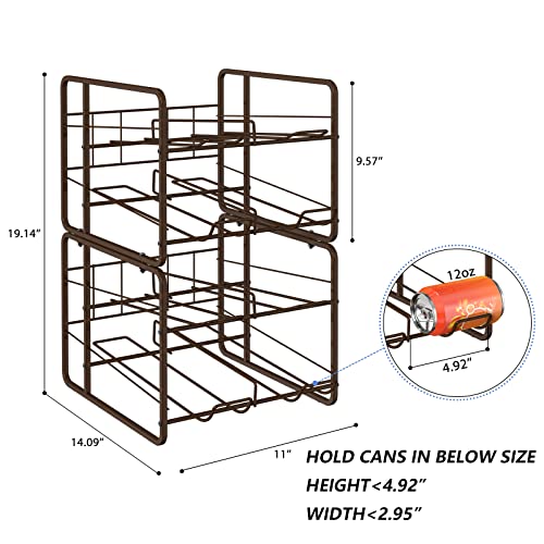 2 Pack Soda Can Organizer Beverage Can Dispenser for Refrigerator Can Holder for Pantry Drink Dispenser for Fridge Standard Size 12Oz Storage 40 Cans for Kitchen Cabinet Countertop