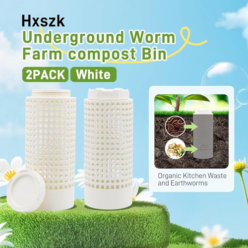 Underground Worm Farm Compost Bin - 2-Pack PVC Worm Bins for Composting & Vermicomposter Kit, 11.8