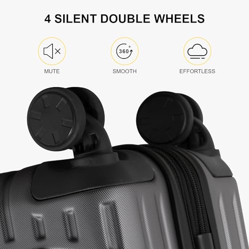 LEVEL8 Grace Carry on Luggage Airline Approved, 20 Inch Expandable Hardside Suitcases with wheels, Abs+Pc Harshell Spinner Luggages with Tsa Lock, Red