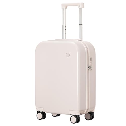 mixi Upgrade Carry on Luggage 14 Inch Underseat Personal Item Suitcases with Spinner Wheels, Hardside Rolling Suitcase PC with TSA Lock Lightweight Travel Case, Fine Grid Black