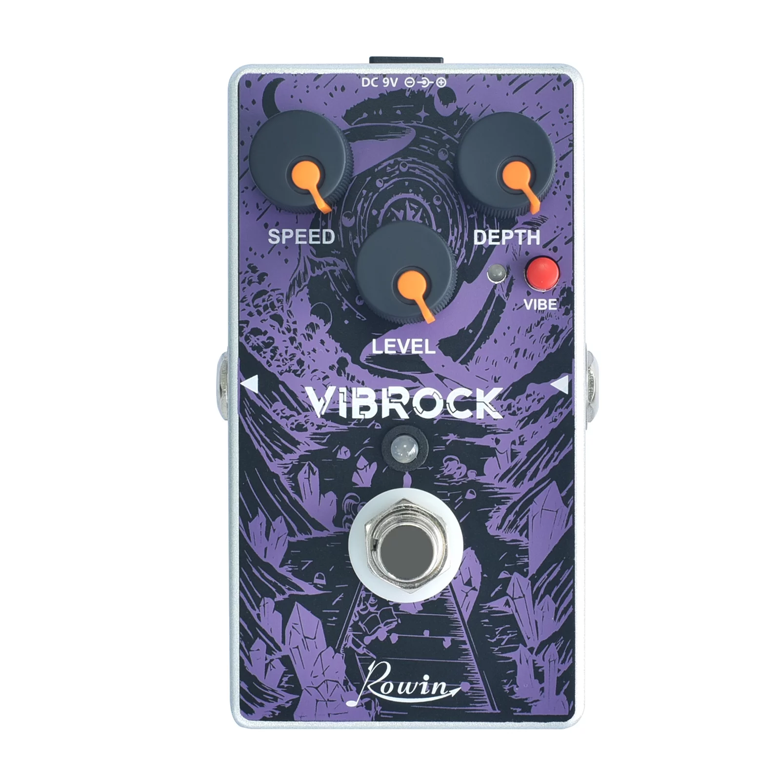 Rowin RE-02 VIBROCK Chorus  Guitar Effect Pedal with Chorus Speed Depth  Control Knobs True Bypass Full Metal Shell