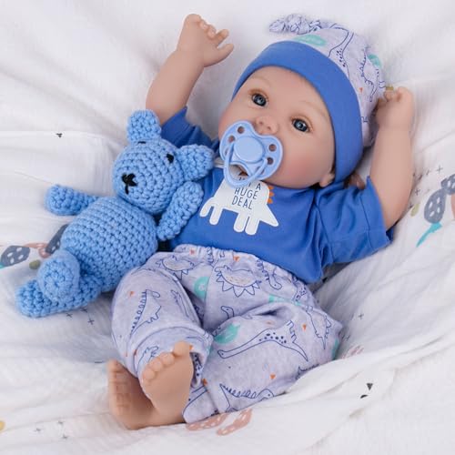 Milidool Reborn Baby Dolls Lifelike Girl Doll 22 inch Realistic Newborn Baby Doll Real Looking Silicone Baby Dolls Girl with Feeding Bunny Toy Gift Set for Kids 3+