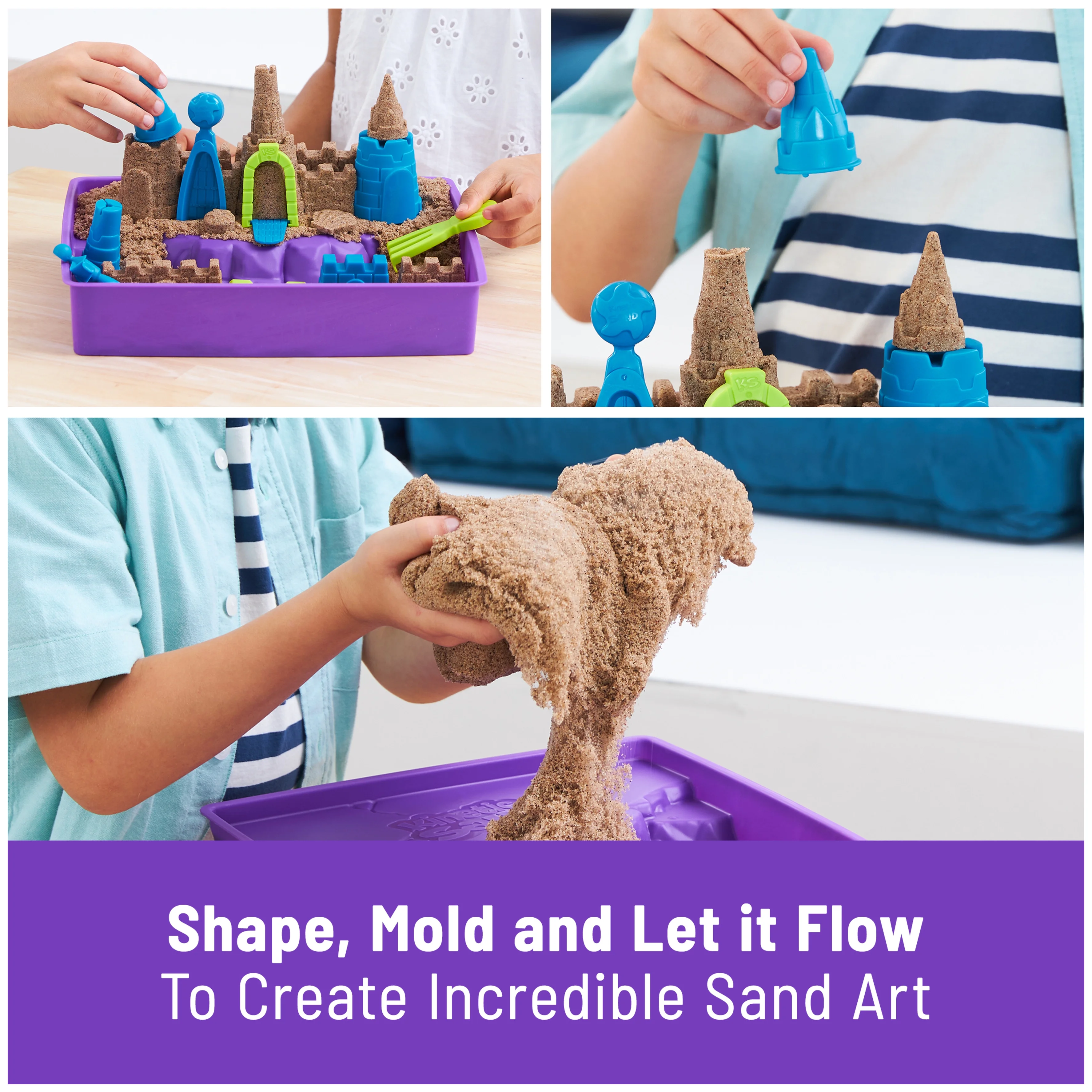 Kinetic Sand Deluxe Beach Castle Set with Molds & Tools
