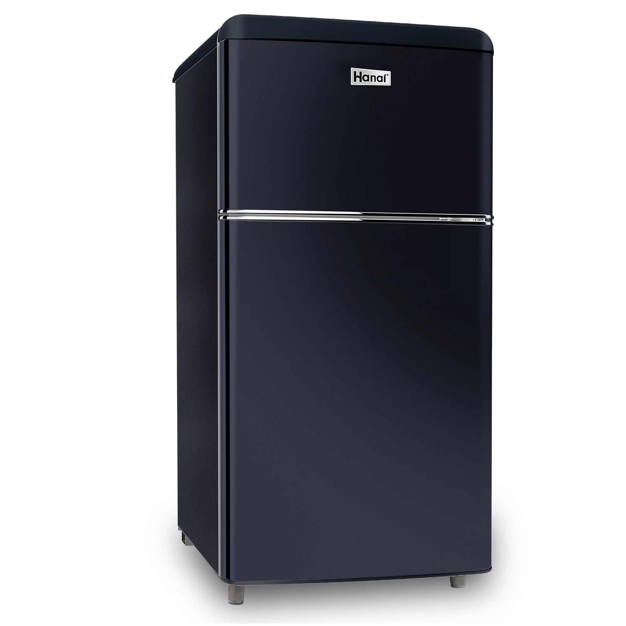 WANAI 3.5 Cu Feet Two Door Mini Fridge with Freezer,Black