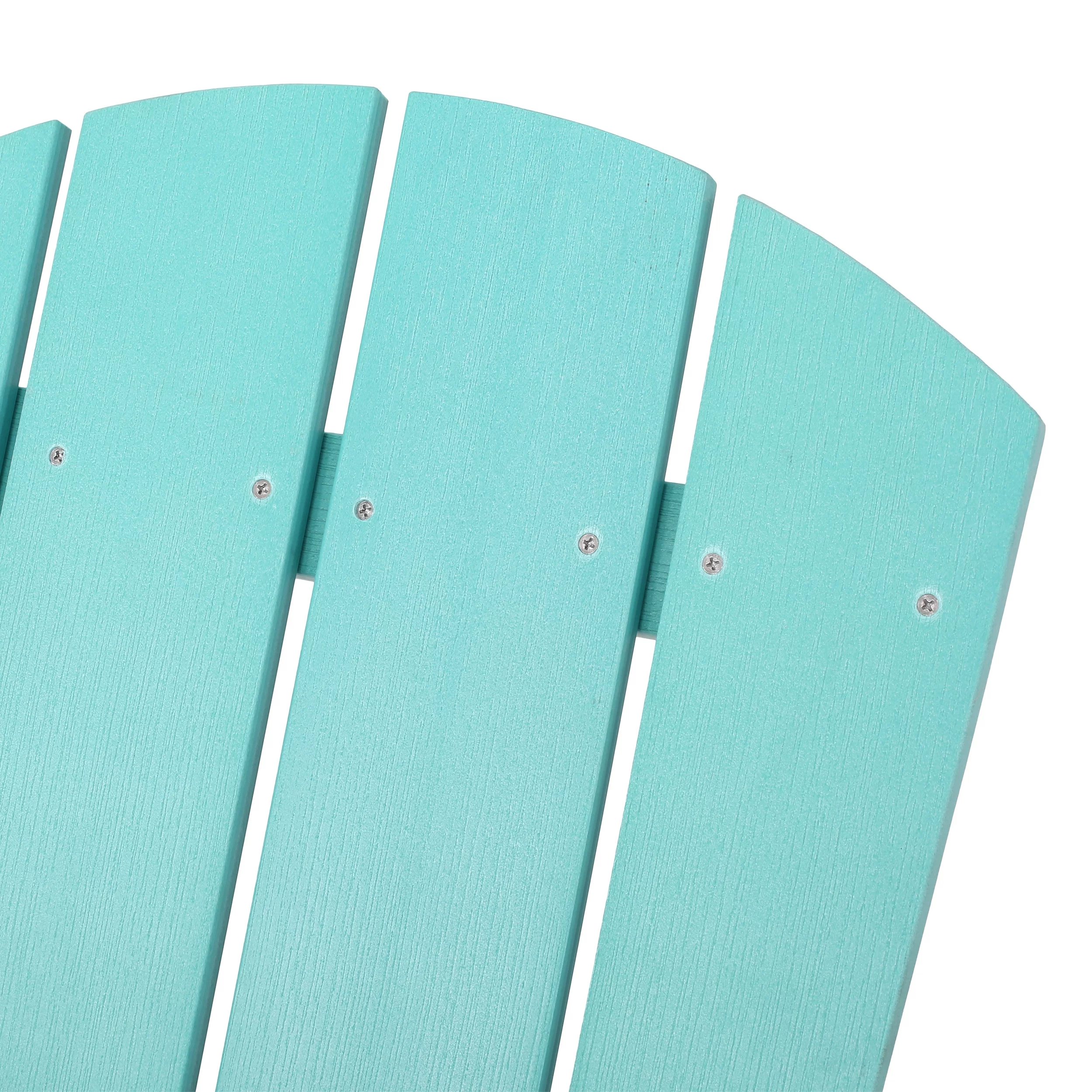 Noble House Culver Faux Wood Slat-Backed Adirondack Chair in Teal (Set of 2)