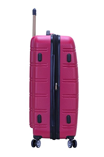 Rockland Melbourne Hardside Expandable Luggage with Spinner Wheels, Blue, Checked Large 28