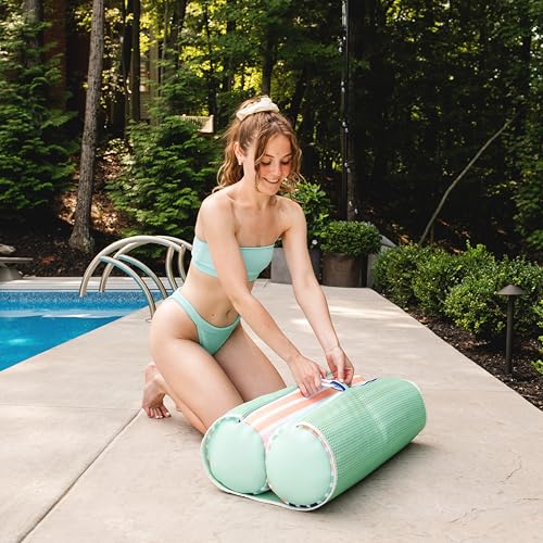 Big Joe Noodle Sling, No Inflation Needed, Pool Float with Armrests, Quick Draining Fabric, Cup Holder