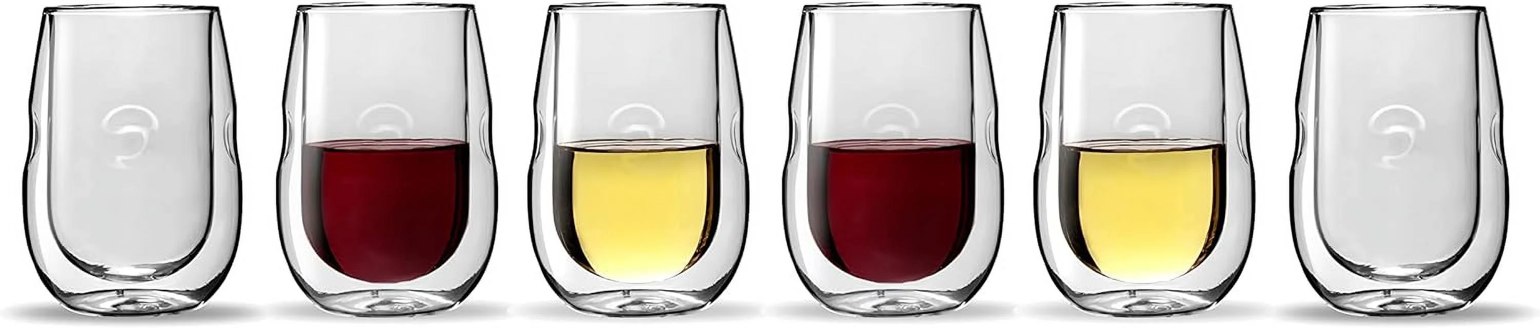 Moderna Artisan Series Double Wall Insulated Wine Glasses - Set Of 6 Wine And Beverage Glasses