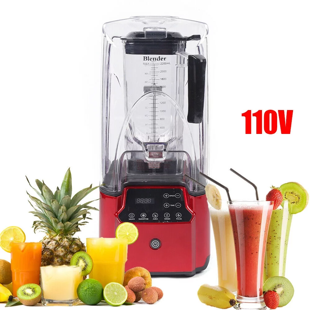 2200W 110V Electric Fruit Vegetable Blender Smoothie Maker Juicer w/Touch Screen Home & Commercial Use