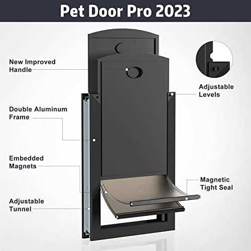 hardlight weatherproof dog door with sliding lock panel, tunnel adjustable, double flap dog door and cat door, strong and dur - Pet Supplies online store