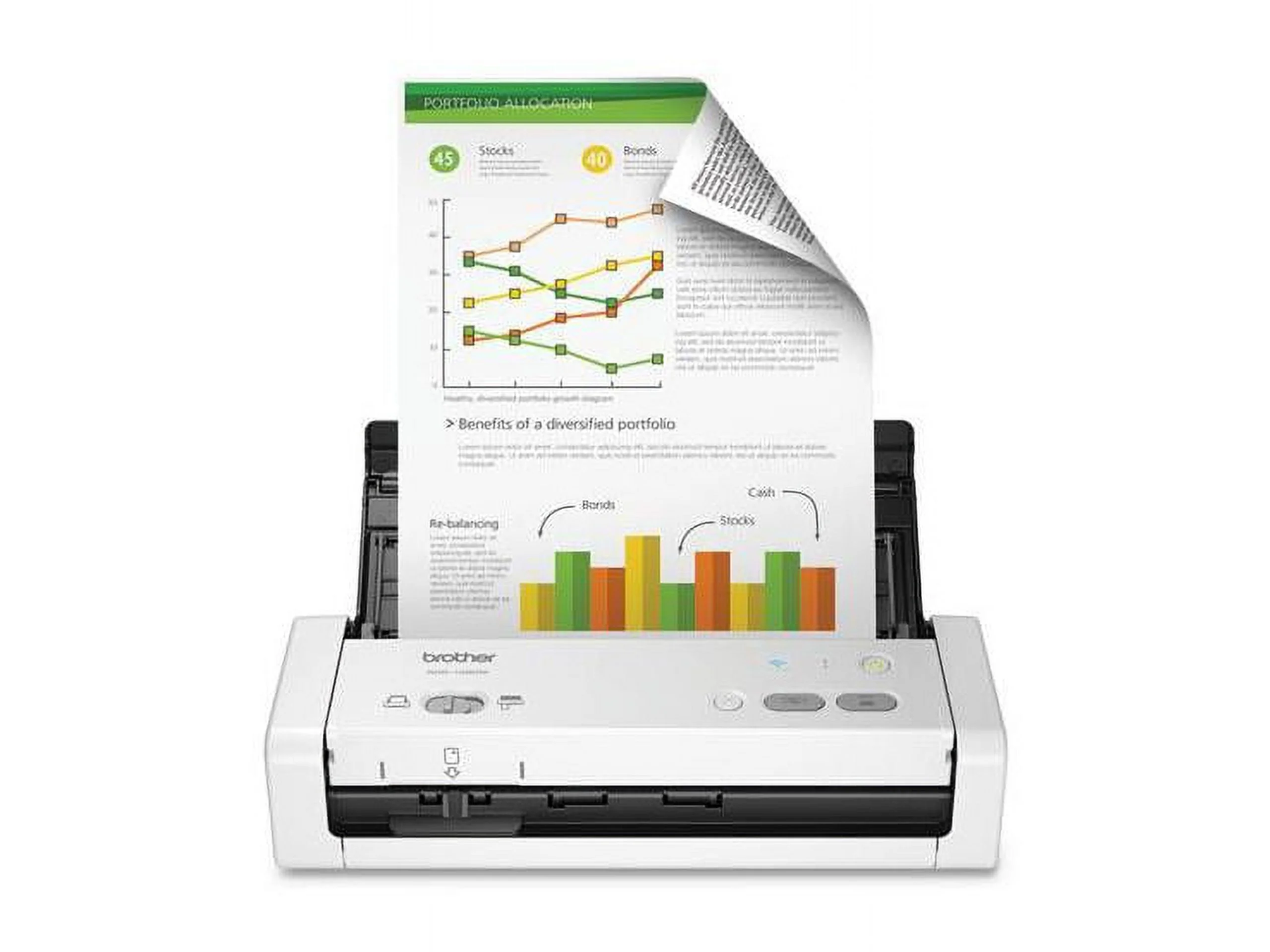 Brother Compact Desktop Scanner, ADS-1250W, Portable, Wireless Connectivity