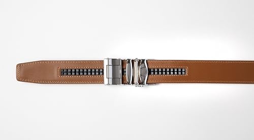 Men's Premium Full Grain Leather Rachet Belt with Automatic Slide Buckle- Livingston