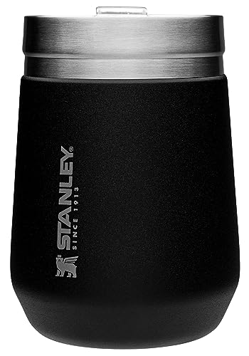 Stanley GO Everyday Wine Tumbler 10 oz | Press Fit Drink Through Lid | Beverage, Coffee, and Cocktail Cup | Insulated Stainless Steel Wine Glass | BPA-Free | Ash