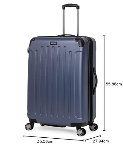 Kenneth Cole REACTION Renegade Luggage Expandable 8-Wheel Spinner Lightweight Hardside Suitcase, Navy Blue, 20-Inch Carry On