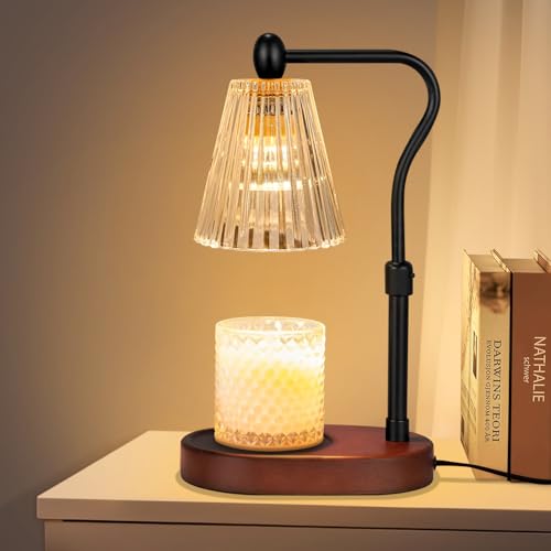 Candle Warmer Lamp - Candle Warmer Lamp with Timer and Dimmer Adjustable Height,Electric Wax Melt Warmer with 2 Bulbs for Scented Jar Candles Home Decor Mother's Day Gifts