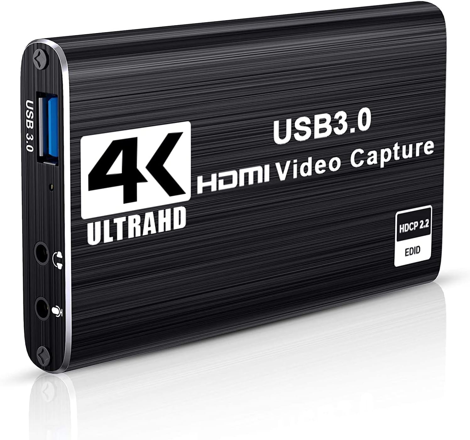 Capture Card, 4K Video Capture Card USB 3.0 1080P 60fps HDMI Audio Video Capture Device Portable Video Converter Game Capture Adapter for Gaming Streaming Live Broadcasting Teaching