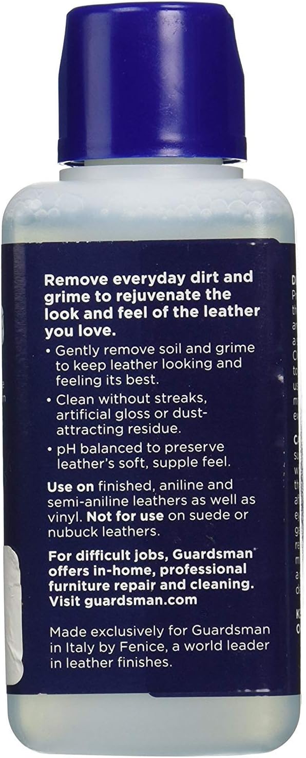 Guardsman Clean & Renew For Leather 8.45 oz - Removes Dirt and Grime, Great For Leather Furniture & Car Interiors - 470800