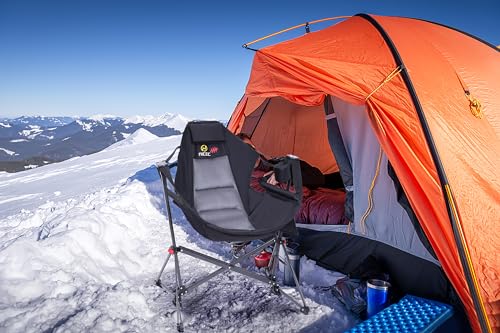 Nice C Heated Hammock Camping Chair, Swing Chair, Folding Rocking Chair, Camping Chair, High Back with Stand, Cup Holder, Side Pocket, Heavy Duty 10000mAh Power Bank Included(Set of 1)