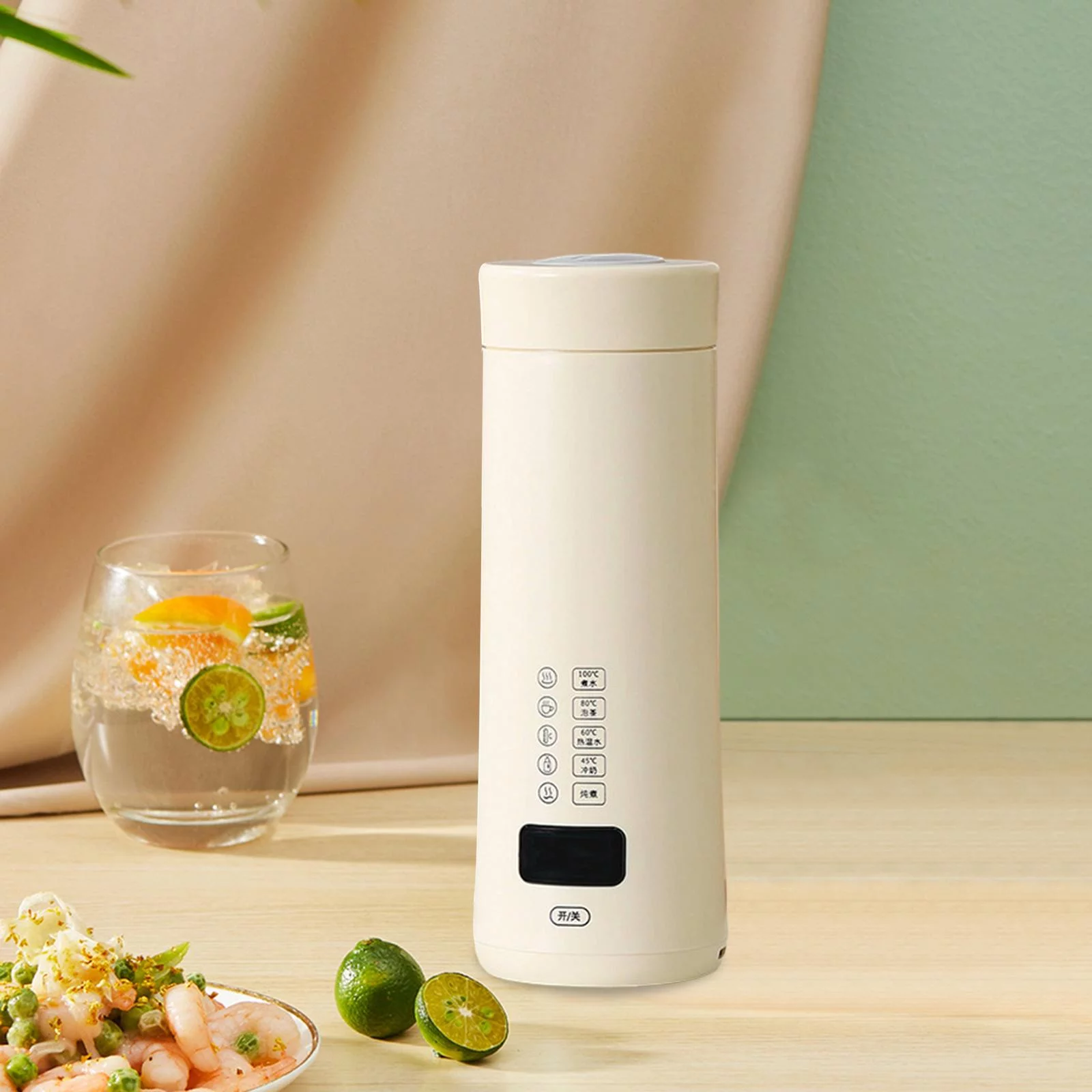 Portable Electric Heating Kettle Personal Hot Water Boiler Small Electric Tea Kettle for Water, Coffee, Travel Party Camping White