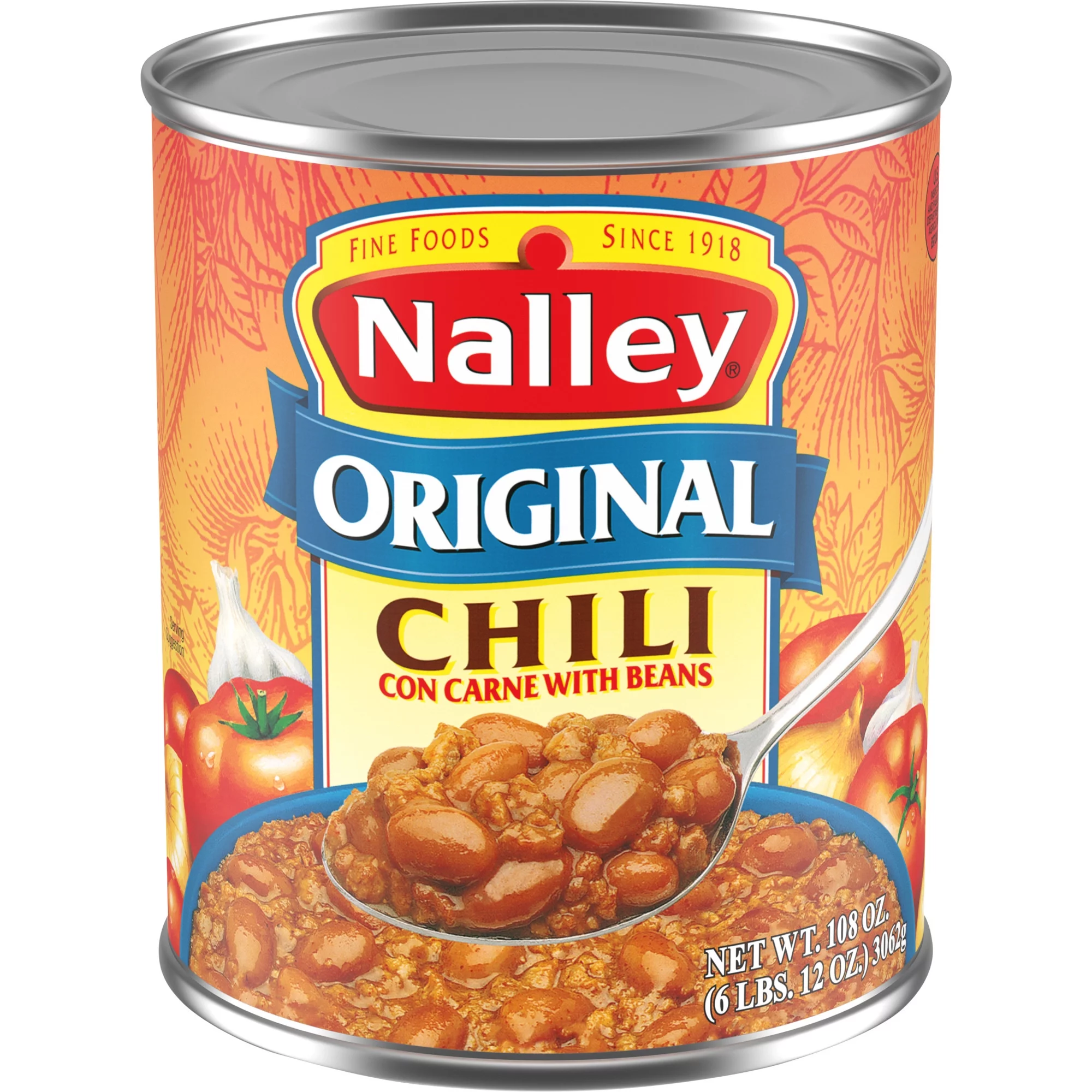 Nalley Chili Con Carne With Beans and Cheese, Family Size, 106 oz.