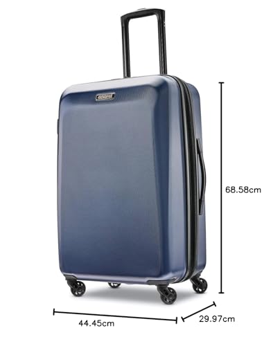American Tourister Moonlight Hardside Expandable Luggage with Spinner Wheels, Blue Terazzo, 2-Piece Set (20/28)