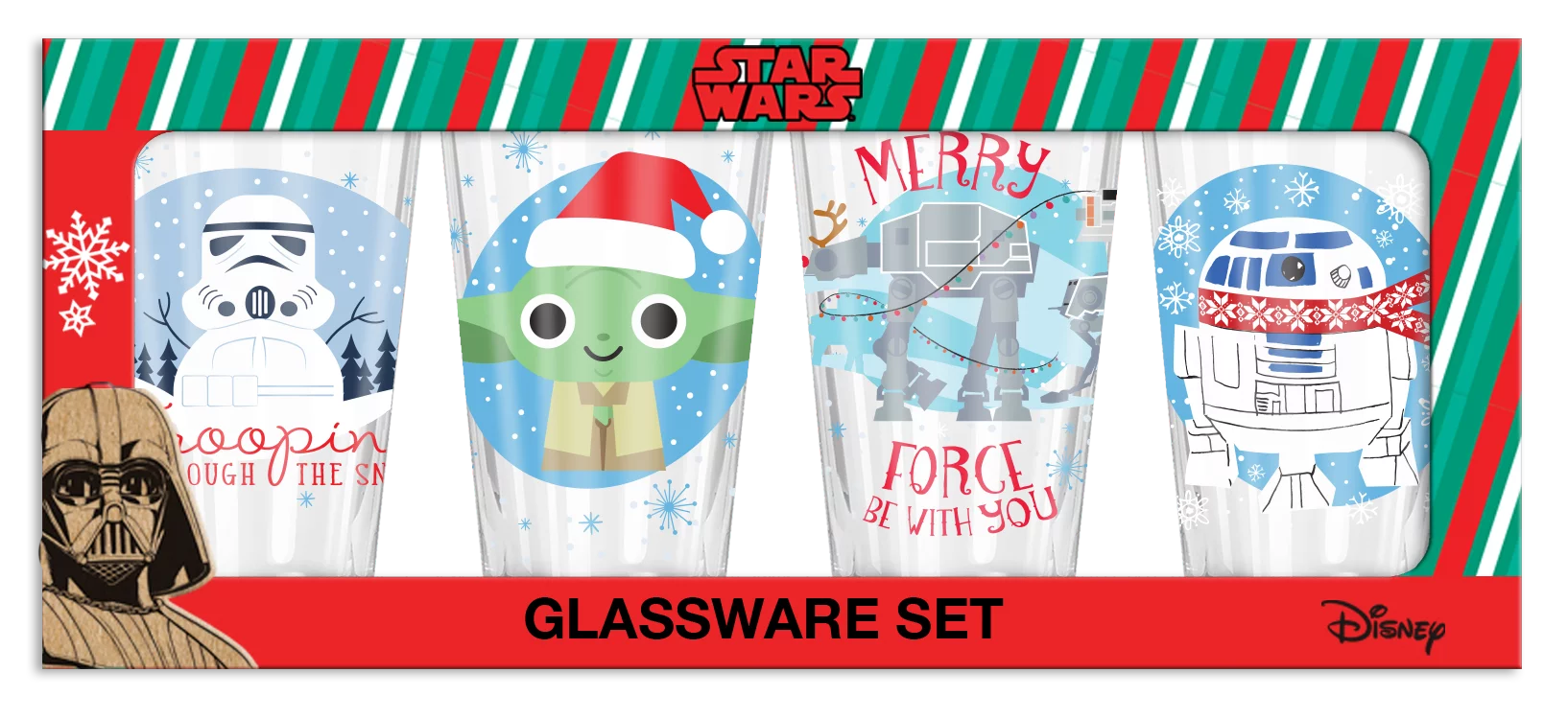 Star Wars Merry Force Holiday 4pc 16oz Pint Set