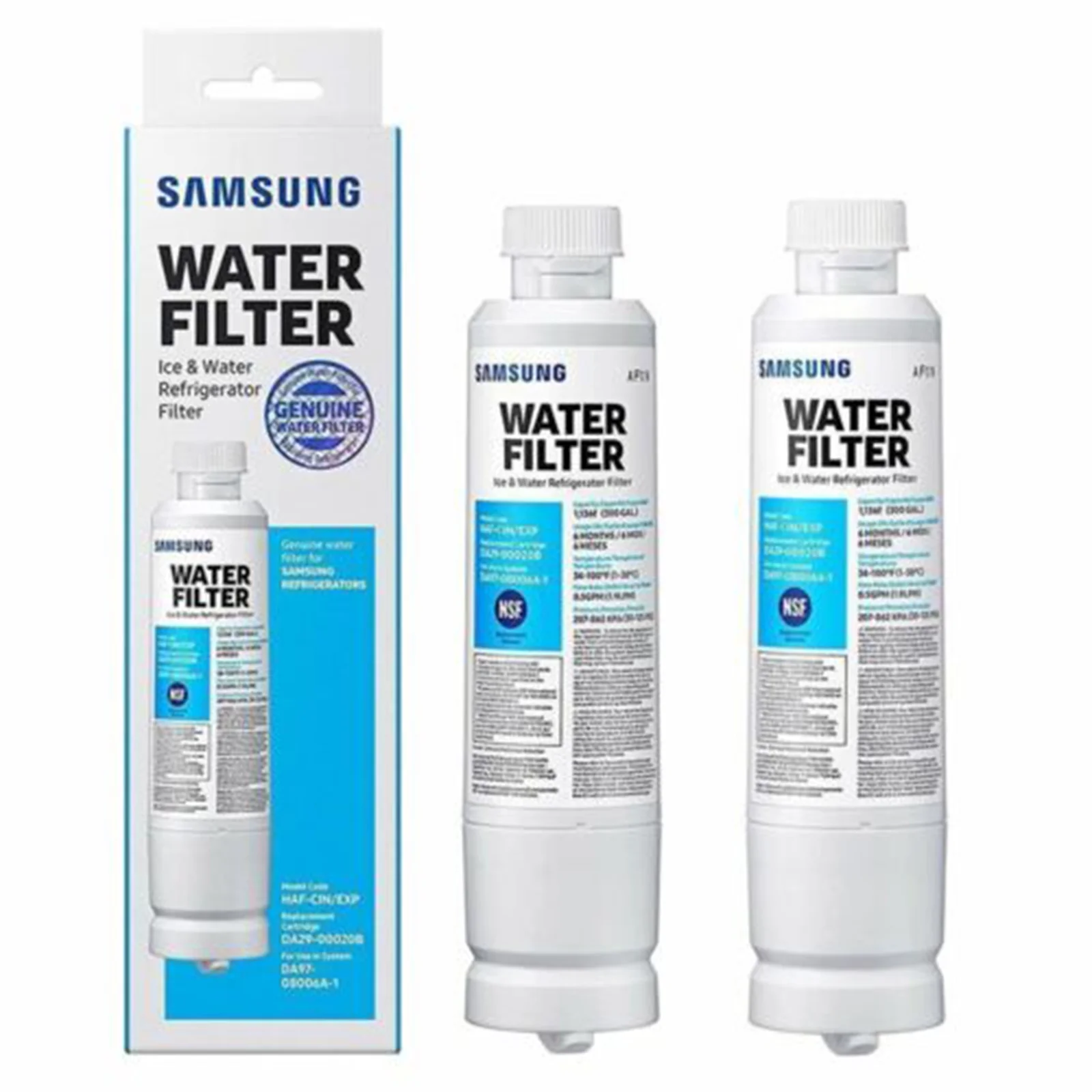 2 PACK Fit for Samsung DA29-00020B HAF-CIN/EXP Refrigerator Water Filter