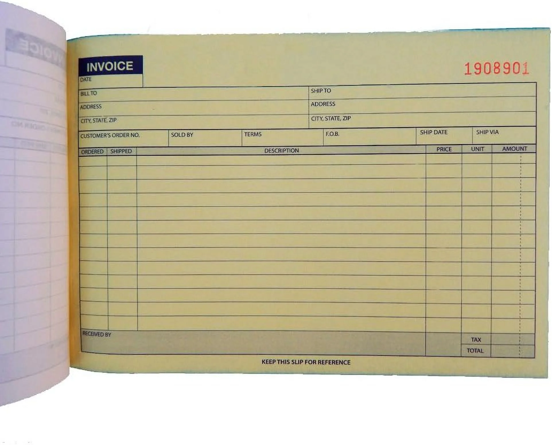 5 X Carbonless Invoice Receipt Record Book 2 Part 50 Sets Duplicate Receipt Copy