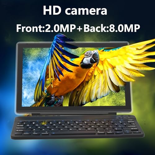 Tablet 2 in 1 Tablets 10 inch Android 14 Tablet Set with Keyboard Case Mouse Stylus Film, 8GB+64GB Tablets 10.1